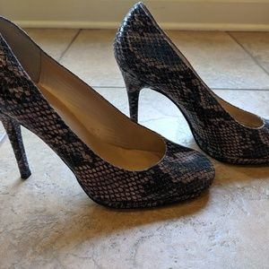Stuart Weitzman Snakeskin Platform Heels